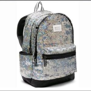 VS Pink Iridescent Sequin Bling Campus Backpack